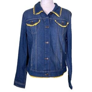 Faded Glory Women's Western Cowgirl Core Y2K Retro Artsy Indie Jean Jacket L NEW